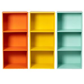 【新品】カラーボックス3段 3個セット(オレンジ/イエロー/ミントグリーン)
