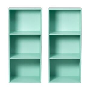 【新品】カラーボックス 3段 2個セット(ミントグリーン) 3段ボックス 収納家具 子供部屋