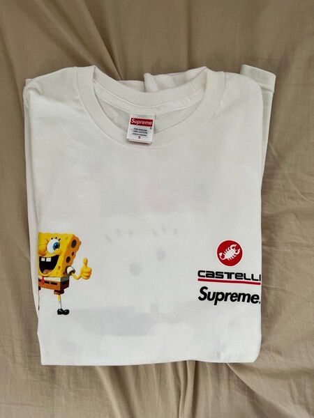 訳があり Supreme SpongeBob Castelli Racing L/S Tee Tシャツ ホワイト size:S