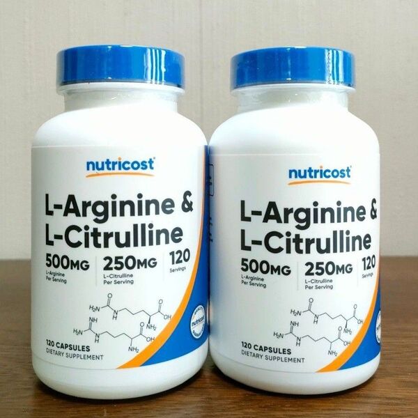 ニュートリコスト L-アルギニン&L-シトルリン 120粒 2個 Nutricost アルギニンシトルリン ナウフーズ NOW
