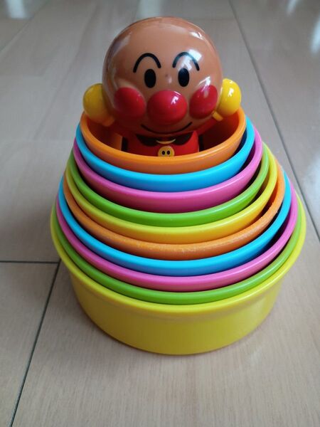 アンパンマングッズ 3点セット #アンパンマンつみかさねカップ #アンパンマンブロック #アンパンマンエプロン(110cm)