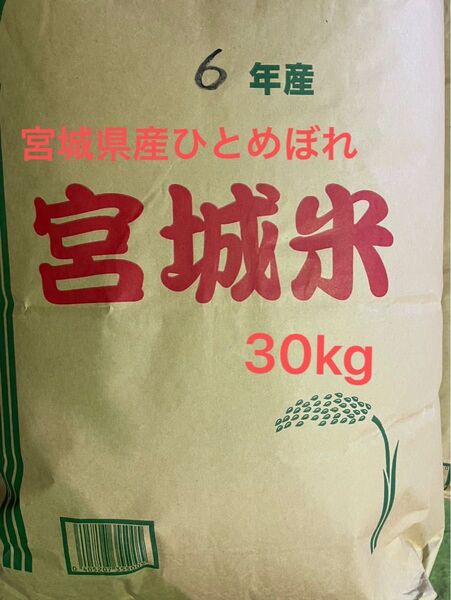 宮城県産 ひとめぼれ 玄米30kg 未検査米