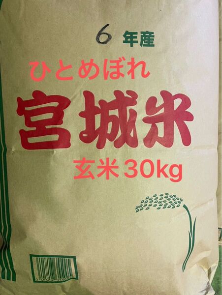 宮城県産 ひとめぼれ 玄米30kg 未検査米