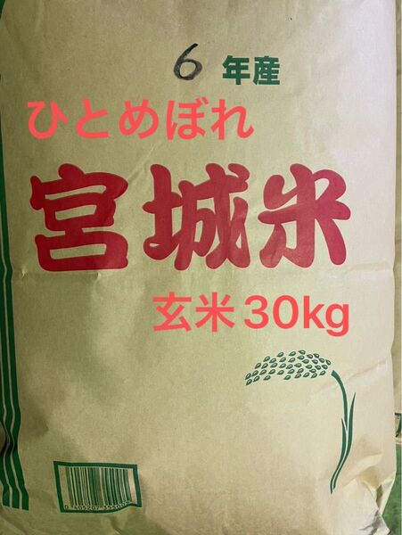 宮城県産 ひとめぼれ 玄米30kg 未検査米