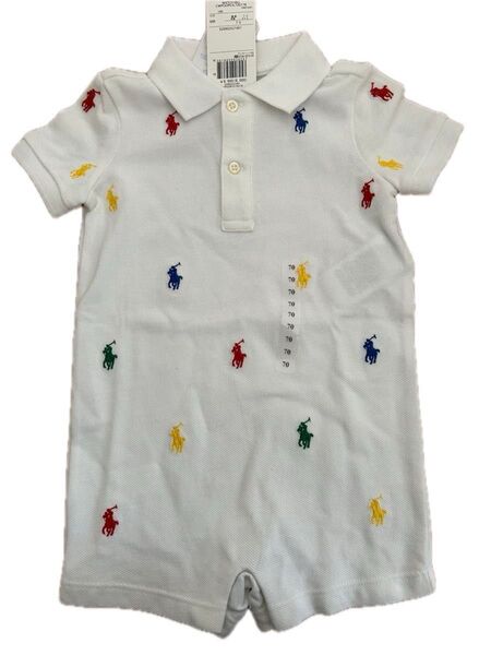 新品 ラルフローレン ロンパース 6M 70サイズ Ralph ショートオール 半袖 ポロ ベビー