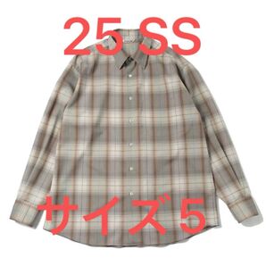 25SS AURALEE オーラリー SUPER LIGHT WOOL CHECK SHIRT サイズ5 新品