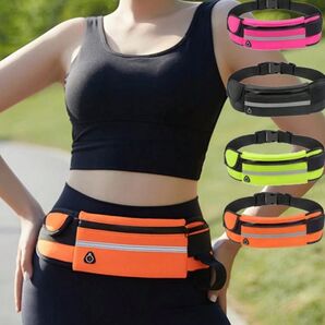 ウエストポーチ ランニングランニング 防水 マラソン 登山散歩 レディースメンズ オレンジ