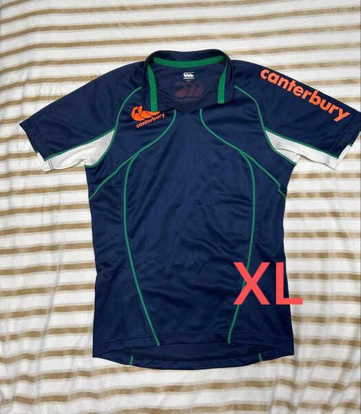 XLサイズ 美品 中古 カンタベリー ラガーシャツ ラグビージャージ canterbury
