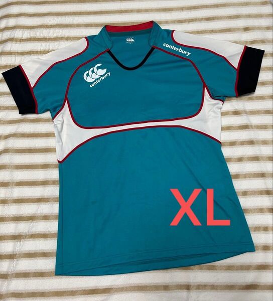 XLサイズ 中古 美品カンタベリー ラガーシャツ ラグビージャージ canterbury