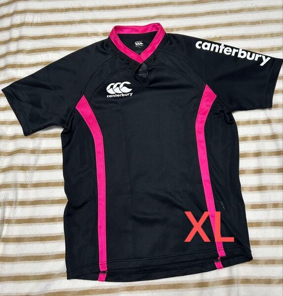 XLサイズ 美品 中古 カンタベリー ラガーシャツ ラグビージャージ canterbury