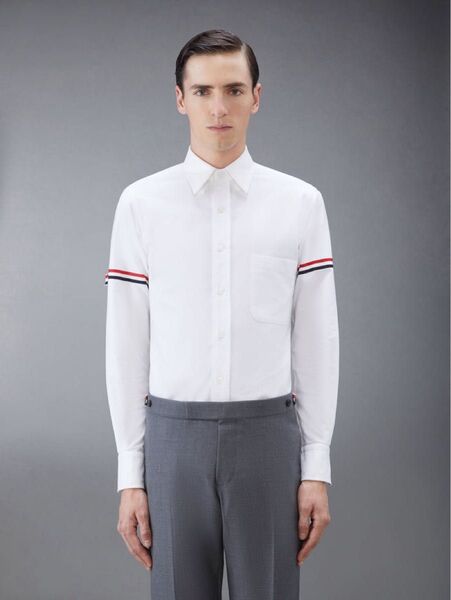 新品 トム ブラウン THOM BROWNE OXFORD ARMBANDS CLASSIC SHIRT 長袖シャツ 白