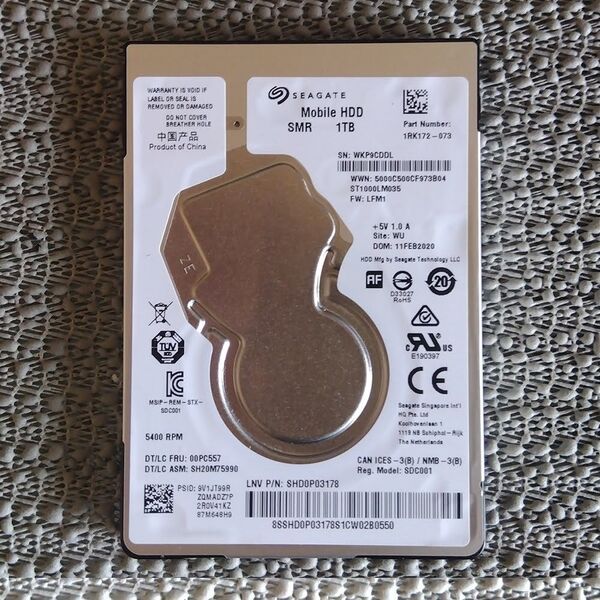 ★ 2.5インチ 1TB HDD SEAGATE ST1000LM035 294回 337時間