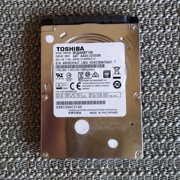 ★ 2.5インチ 1TB HDD TOSHIBA MQ04ABD100