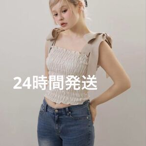 andmary May shirring tops ivory アンドマリー