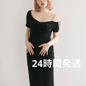andmary Mary logo ribbon midium dress アンドマリー
