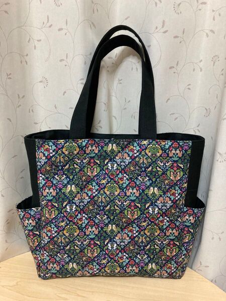 ★両サイドポケット付き★ハンドメイド★ブラック