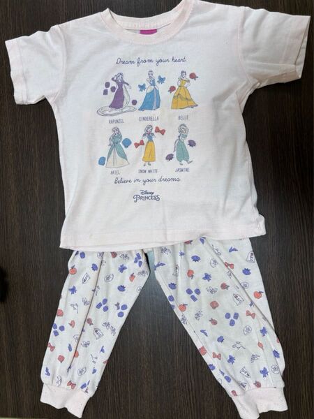 パジャマ 半袖パジャマ 長ズボン 上下セット プリンセス 子供服 100