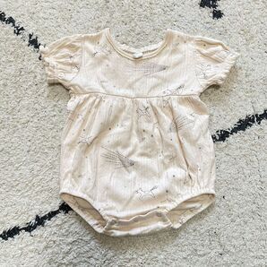 #37 ベビー服 ロンパース 80cm ナチュラル アイボリー
