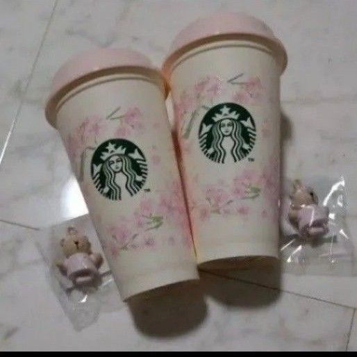 スターバックス スタバ サクラ 新品 未使用 2こ まとめ売り リユーザブルカップ くま STARBUCKS ベアリスタ