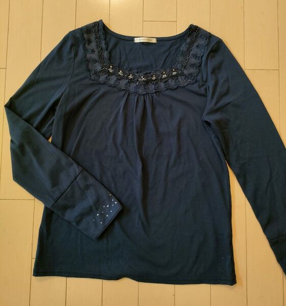 axes femme アクシーズファム 長袖 カットソー Mサイズ 紺色