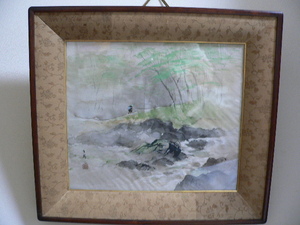 Art hand Auction 神波博丽 风景 丝绸 日本画 鸟取县 沟口町 保证正品, 绘画, 日本画, 景观, 风与月