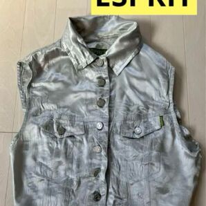 エスプリESPRIT レディースSサイズ ベスト ジレ シルバー