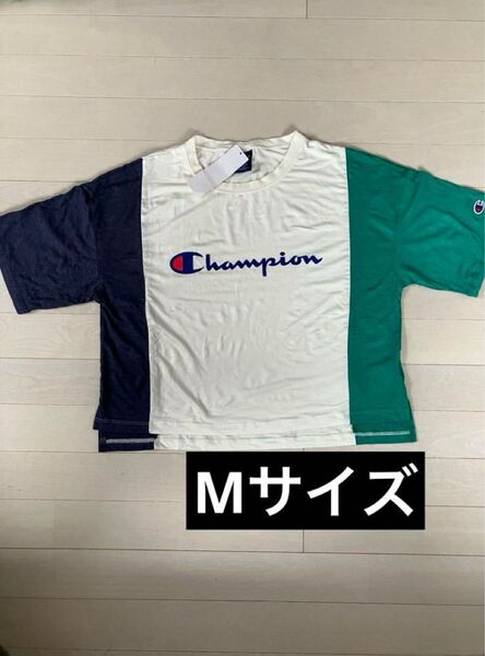 新品 チャンピオン champion Mサイズ Tシャツ UVカット 半袖 Tシャツ ロゴ プリント ストレッチ
