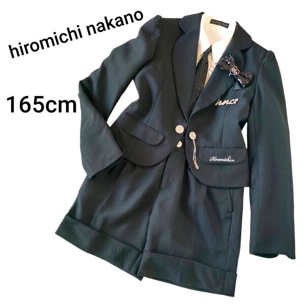 ★美品★hiromichi nakano 女の子 フォーマルスーツ セレモニー ブラック 黒 165cm