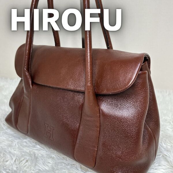 HIROFU ヒロフ ペルーシェ Hロゴ ハンドバッグ トートバッグ ソフトバケッタ オールレザー 牛革 シボ革