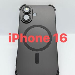 iPhone16 スマホケース MagSafe対応 レンズ保護 ブラック 新品未使用 耐衝撃 107