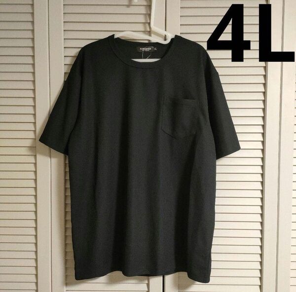 吸水速乾 半袖 ポケットTシャツ 黒 メンズ 大きいサイズ 4L