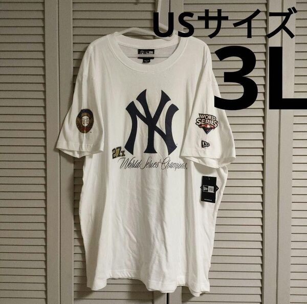 ニューエラ ヤンキース 2009年 ワールドシリーズ優勝 Tシャツ 白 ホワイト メンズ 大きいサイズ 3L