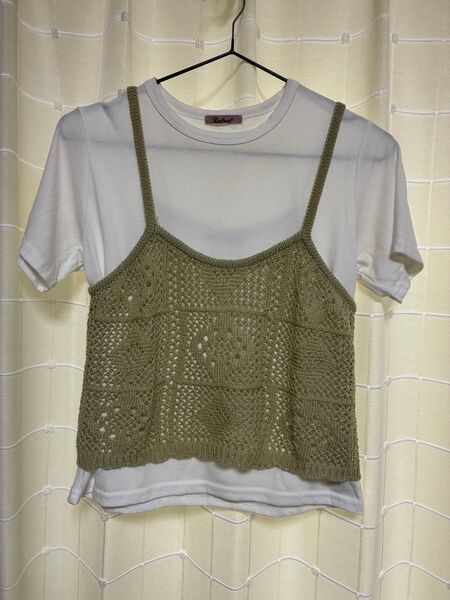 女の子 半袖Tシャツ レース編みセット 150