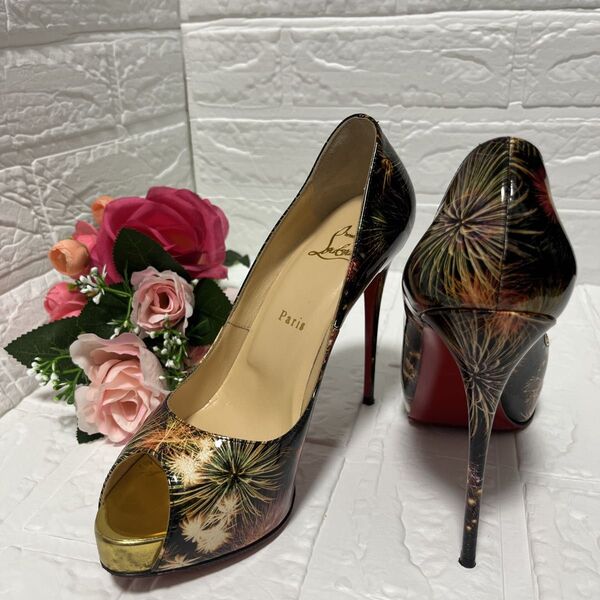 Christian Louboutin クリスチャン ルブタン PIGALLE FOLLIES 花火 38 パテントレザー 25