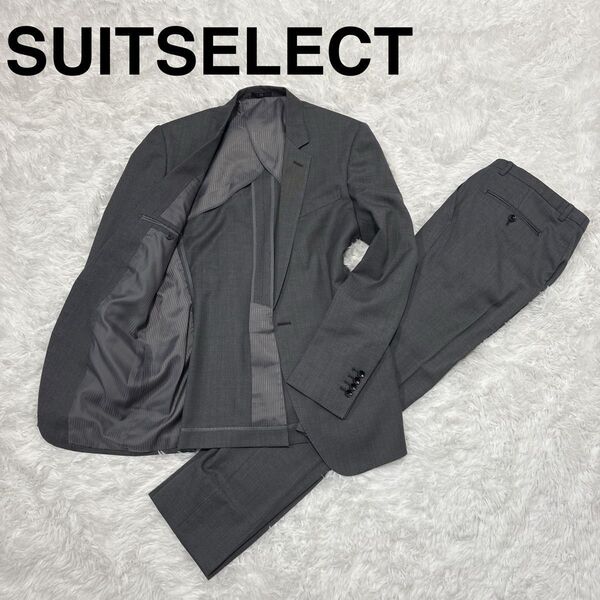 美品 SUITSELECT スーツセレクト セットアップスーツ 上下セット メンズ グレー XL 大きいサイズ ジャケット パンツ