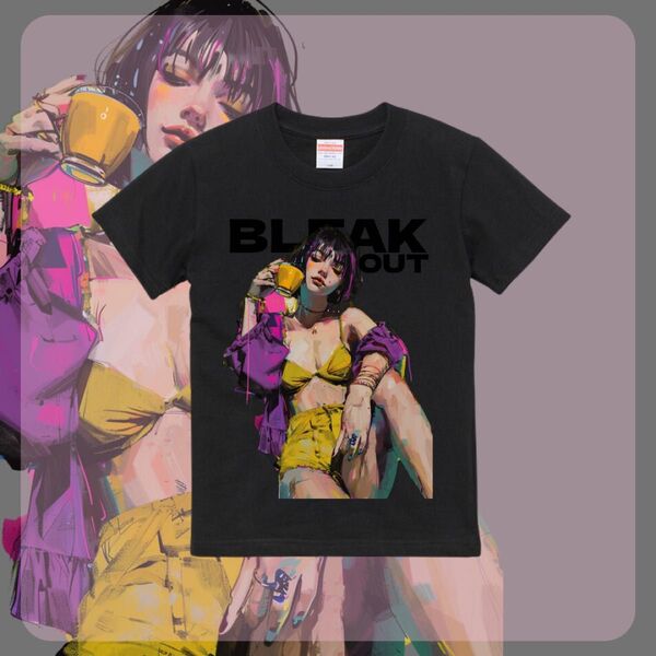 Tシャツ クール スタイリッシュ アート 半袖 半袖Tシャツ L 黒 個性 おしゃれ トレンド