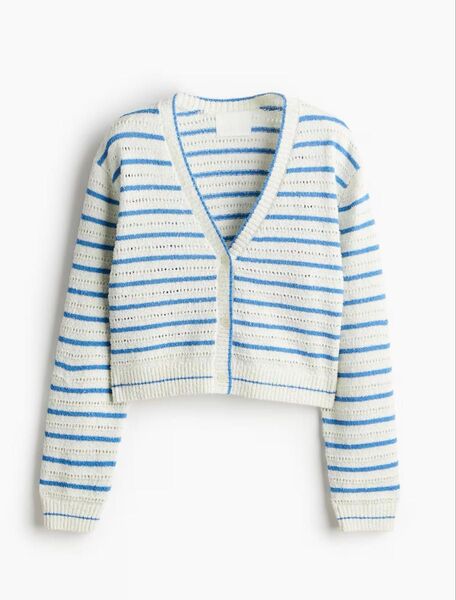 H&M エイチアンドエム ボーダーサマーニットカーディガン