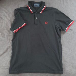 フレッドペリー FRED PERRY ポロシャツ イングランド製 黒 ブラック L