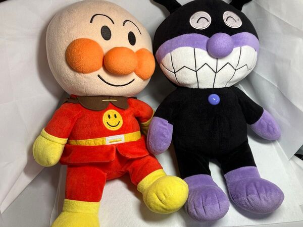 【中古品】アンパンマン&バイキンマンぬいぐるみセット(全高約45cm)