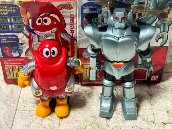 当時物 バンダイ燃えろ!ロボコン スロットロイド ロボコン&ガンツ先生 2体セット 超合金 連結して採点ゲーム