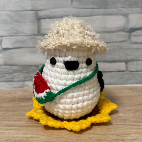 自立できるシマエナガ ちゃんのあみぐるみセット ハンドメイド