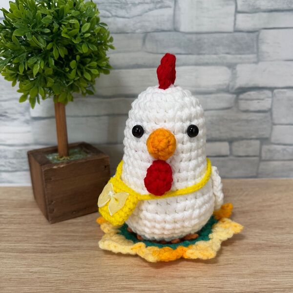 自立できるニワトリちゃんのあみぐるみセット ハンドメイド