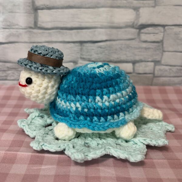 カメちゃん(ブルー系)のあみぐるみセット ハンドメイド