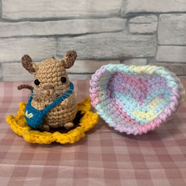 デグーちゃんのあみぐるみストラップセット ハンドメイド