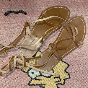 ZARA レザーサンダル ブラウン 37