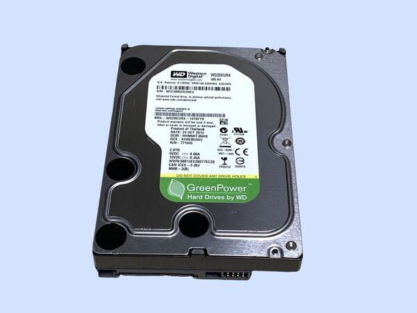 M6694 Western Digital HDD WD20EURX 2TB 3.5インチ SATA 使用29204時間