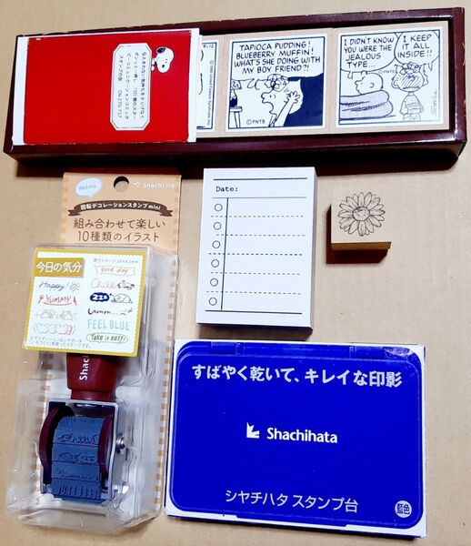 スヌーピーコミックスタンプ シャチハタ回転デコレーションスタンプ 他3点
