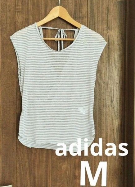 adidas アディダス スポーツウェア M グレー ボーダー
