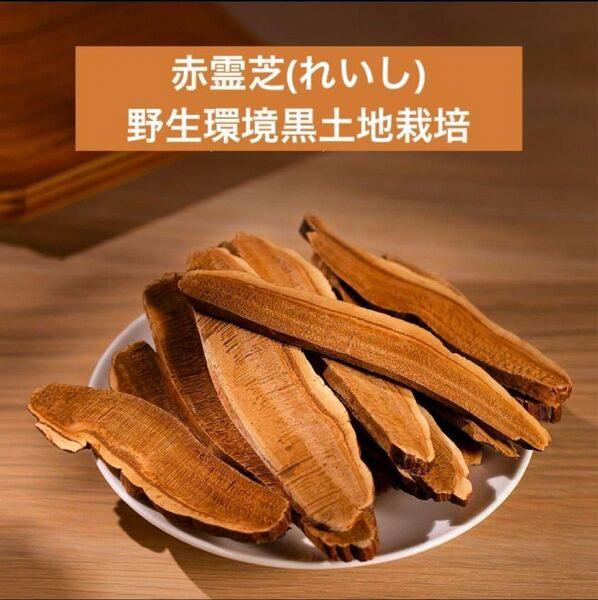 赤霊芝スライス100g 野生環境黒土地栽培 漢方 薬膳 マンネンタケ 万年茸
