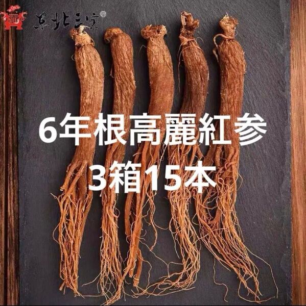 3箱♪ 6年根高麗紅参 15本150g以上♪ 野生環境黒土露地栽培 高麗人参 参鶏湯 朝鮮人参酒 薬膳料理 蜂蜜漬け朝鮮人参
